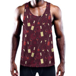 Glasses And Bottles Of Wine Print Training Tank Top