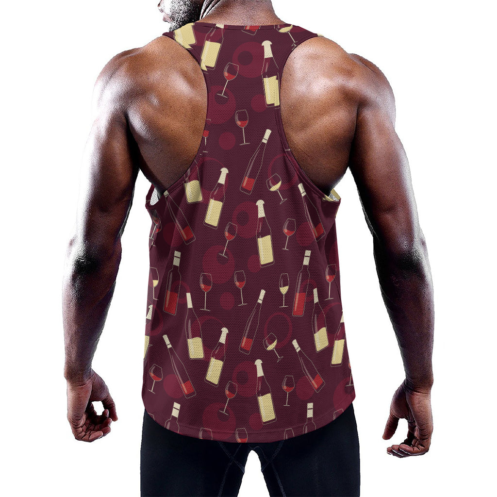 Glasses And Bottles Of Wine Print Training Tank Top