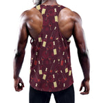 Glasses And Bottles Of Wine Print Training Tank Top