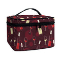Glasses And Bottles Of Wine Print Travel Makeup Bag