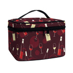 Glasses And Bottles Of Wine Print Travel Makeup Bag