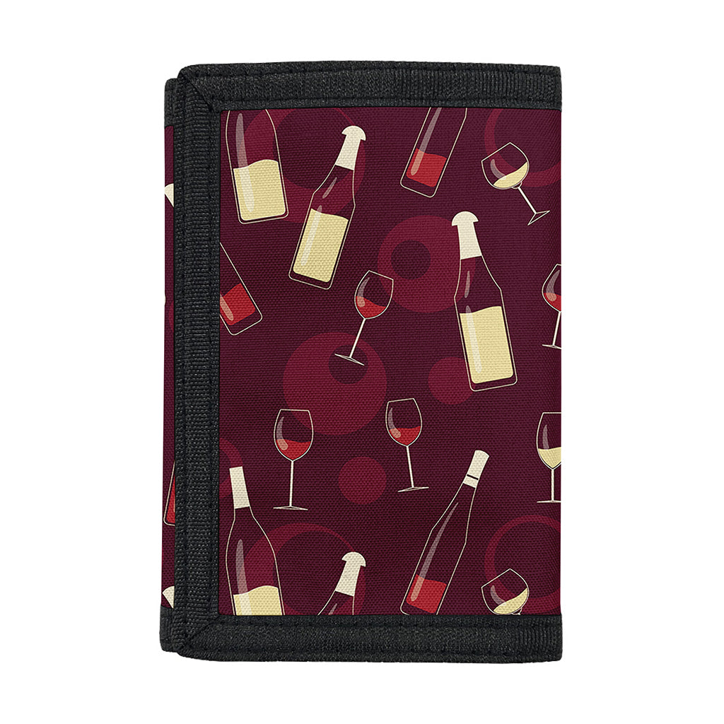 Glasses And Bottles Of Wine Print Trifold Wallet