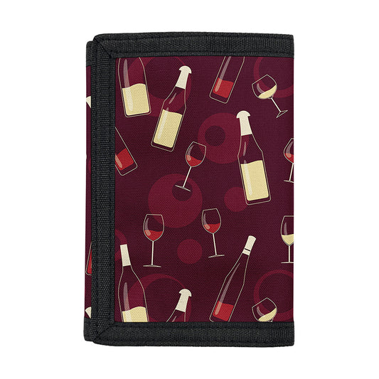 Glasses And Bottles Of Wine Print Trifold Wallet