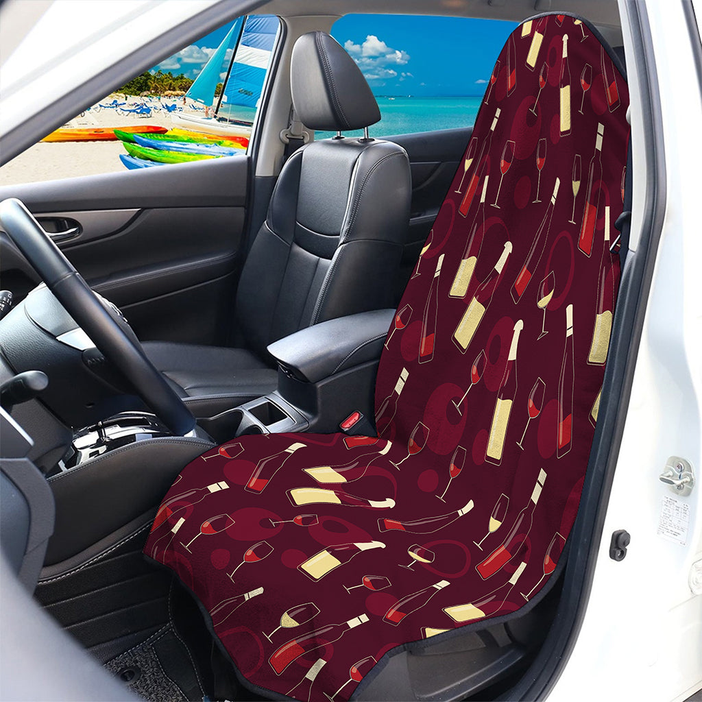 Glasses And Bottles Of Wine Print Waterproof Car Seat Cover