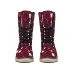 Glasses And Bottles Of Wine Print Winter Boots