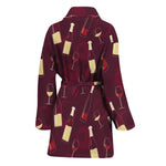 Glasses And Bottles Of Wine Print Women's Bathrobe