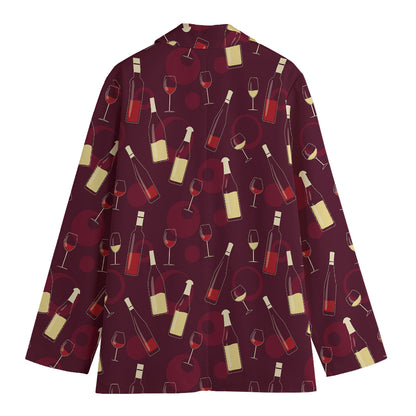 Glasses And Bottles Of Wine Print Women's Blazer