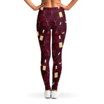Glasses And Bottles Of Wine Print Women's Leggings