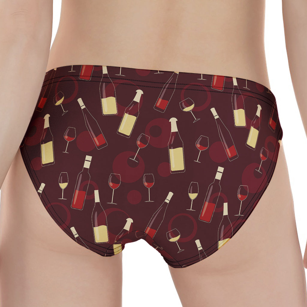Glasses And Bottles Of Wine Print Women's Panties