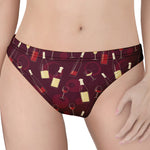 Glasses And Bottles Of Wine Print Women's Thong