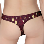 Glasses And Bottles Of Wine Print Women's Thong