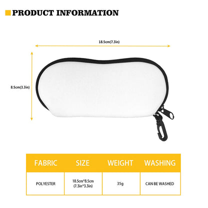 Monochrome Plumeria Pattern Print Glasses Case