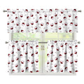 Glasses Of Wine Pattern Print 3 Piece Kitchen Curtains