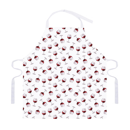Glasses Of Wine Pattern Print Adjustable Apron