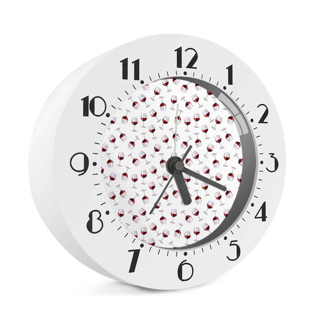 Glasses Of Wine Pattern Print Alarm Clock