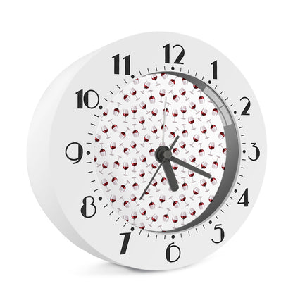 Glasses Of Wine Pattern Print Alarm Clock