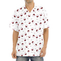 Glasses Of Wine Pattern Print Aloha Shirt