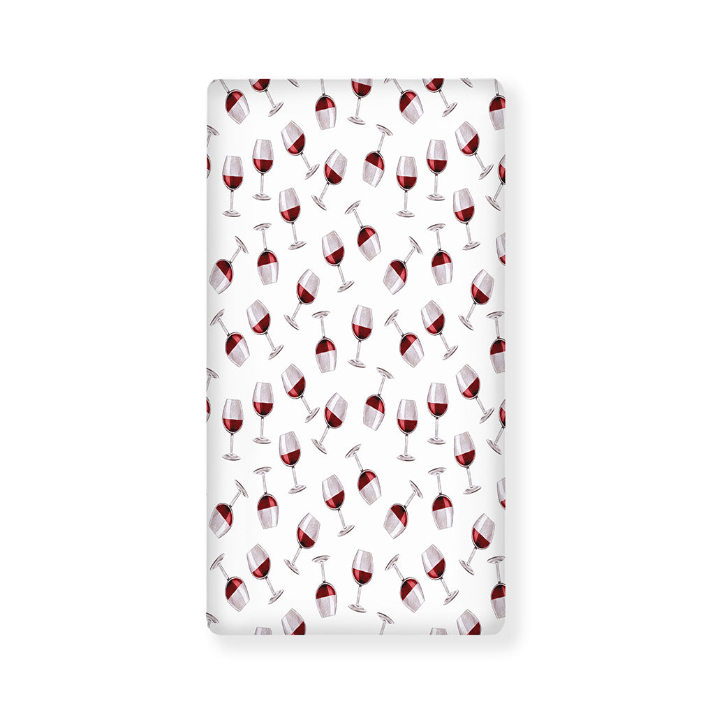 Glasses Of Wine Pattern Print Baby Crib Sheet
