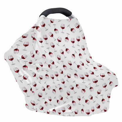 Glasses Of Wine Pattern Print Baby Seat Cover