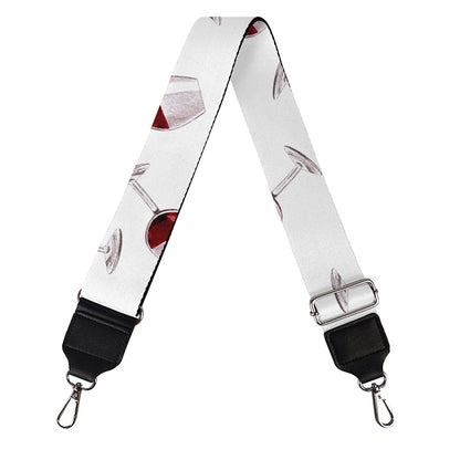 Glasses Of Wine Pattern Print Bag Strap