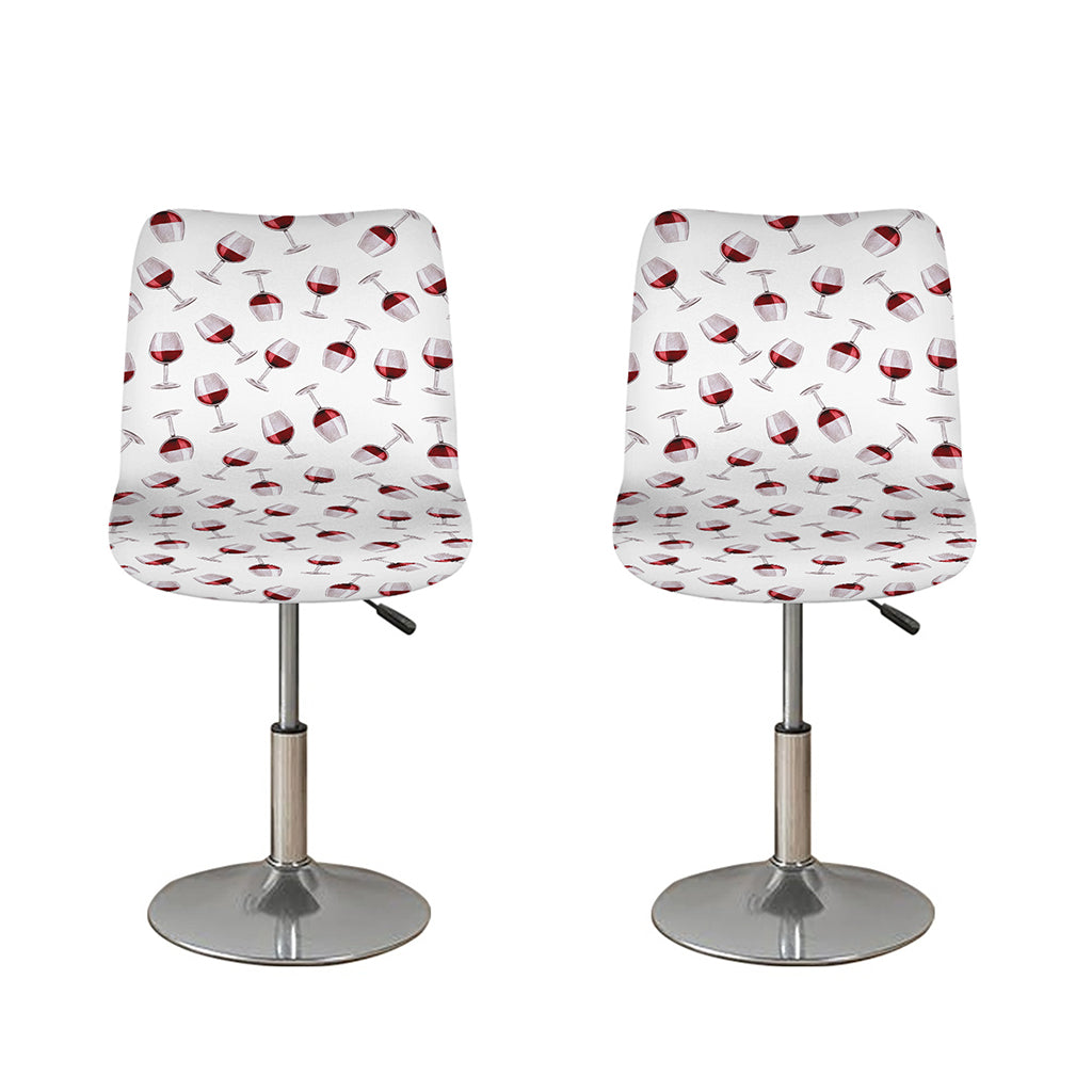 Glasses Of Wine Pattern Print Bar Stool Covers