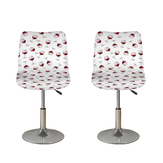 Glasses Of Wine Pattern Print Bar Stool Covers