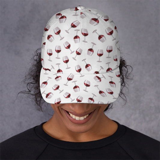 Glasses Of Wine Pattern Print Baseball Cap