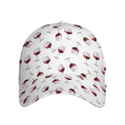 Glasses Of Wine Pattern Print Baseball Cap
