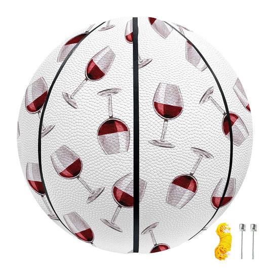 Glasses Of Wine Pattern Print Basketball