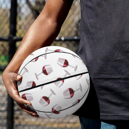 Glasses Of Wine Pattern Print Basketball