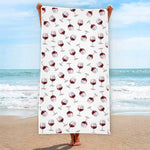 Glasses Of Wine Pattern Print Beach Towel