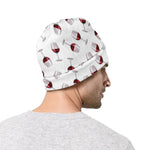 Glasses Of Wine Pattern Print Beanie