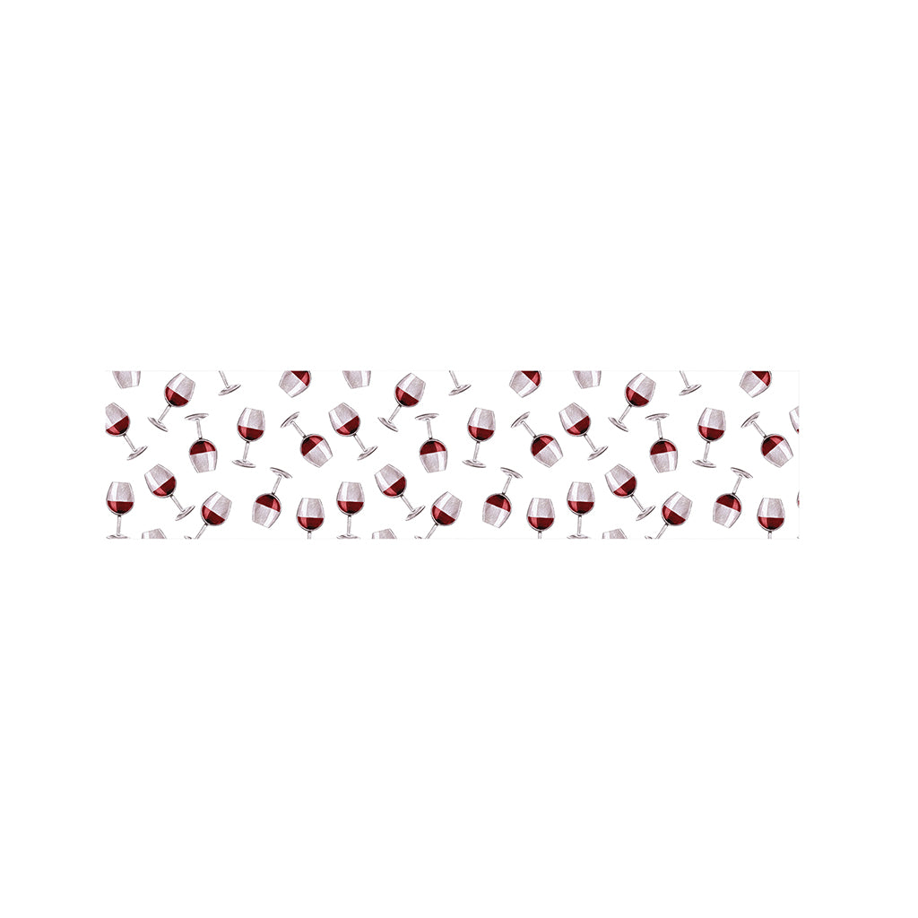 Glasses Of Wine Pattern Print Bed Runner
