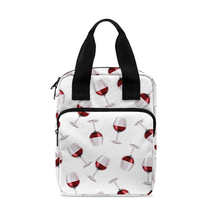 Glasses Of Wine Pattern Print Bible Tote Bag