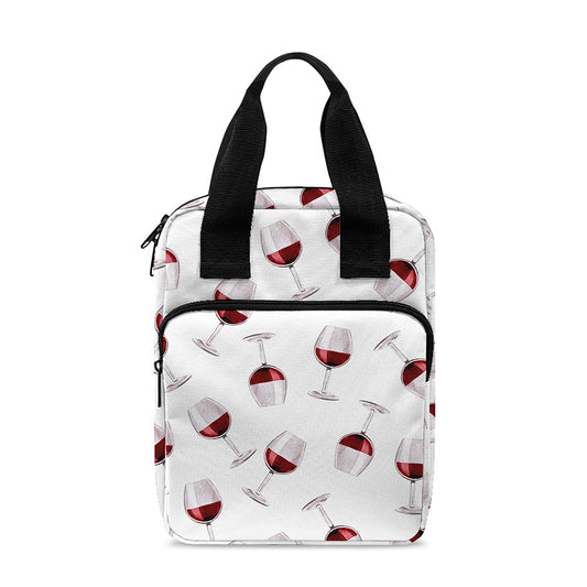 Glasses Of Wine Pattern Print Bible Tote Bag