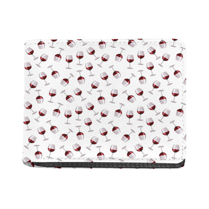 Glasses Of Wine Pattern Print Bifold Wallet