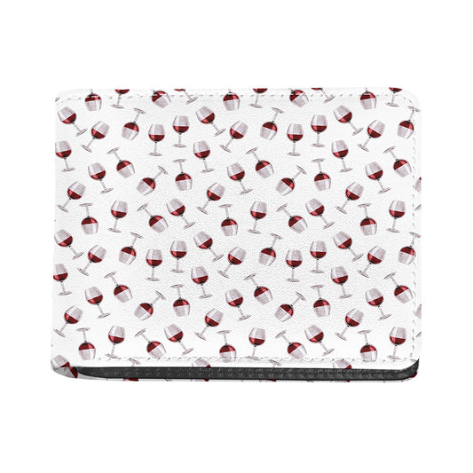 Glasses Of Wine Pattern Print Bifold Wallet
