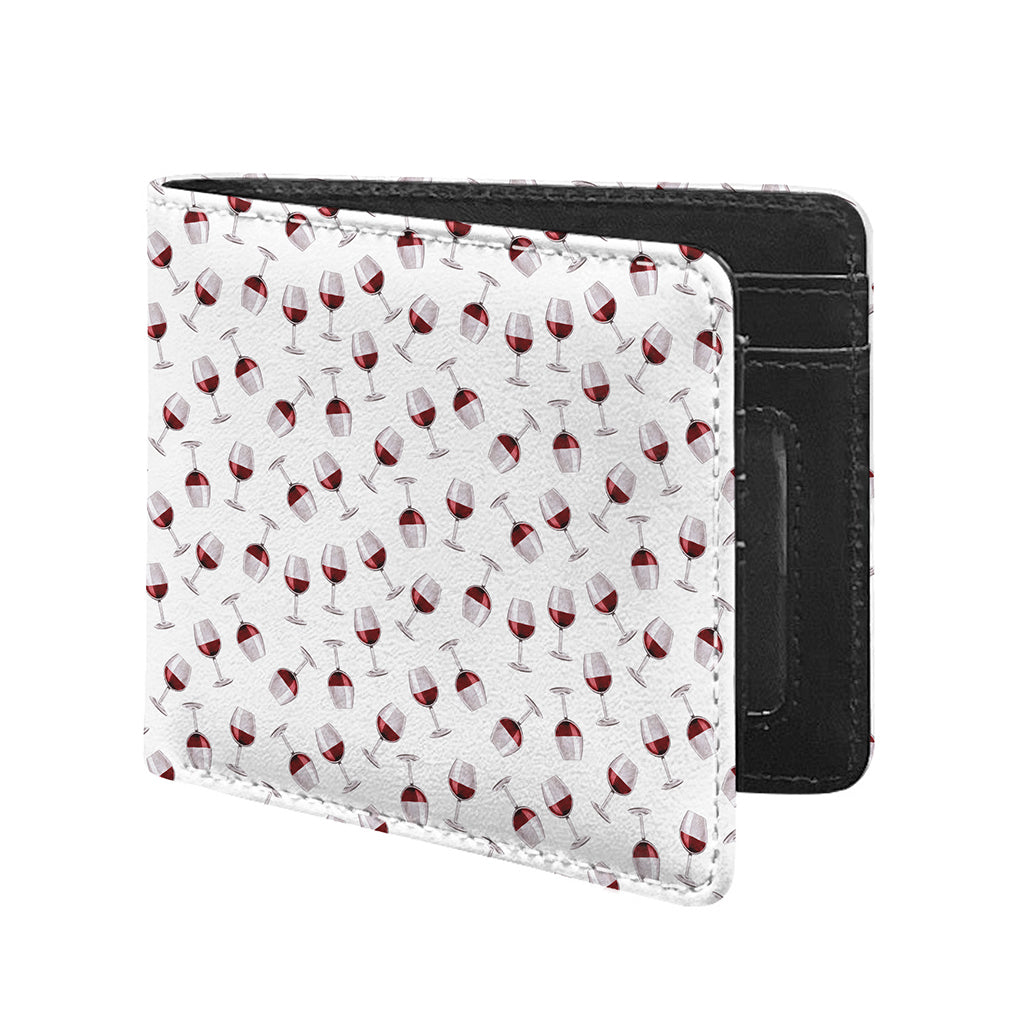 Glasses Of Wine Pattern Print Bifold Wallet