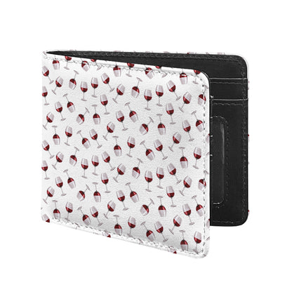 Glasses Of Wine Pattern Print Bifold Wallet