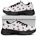 Glasses Of Wine Pattern Print Black Chunky Shoes
