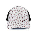 Glasses Of Wine Pattern Print Black Mesh Trucker Hat