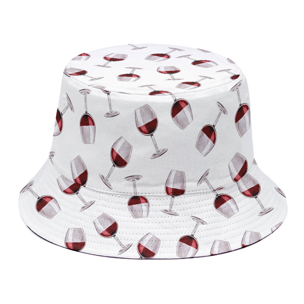 Glasses Of Wine Pattern Print Bucket Hat