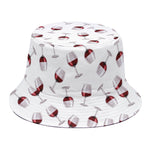 Glasses Of Wine Pattern Print Bucket Hat