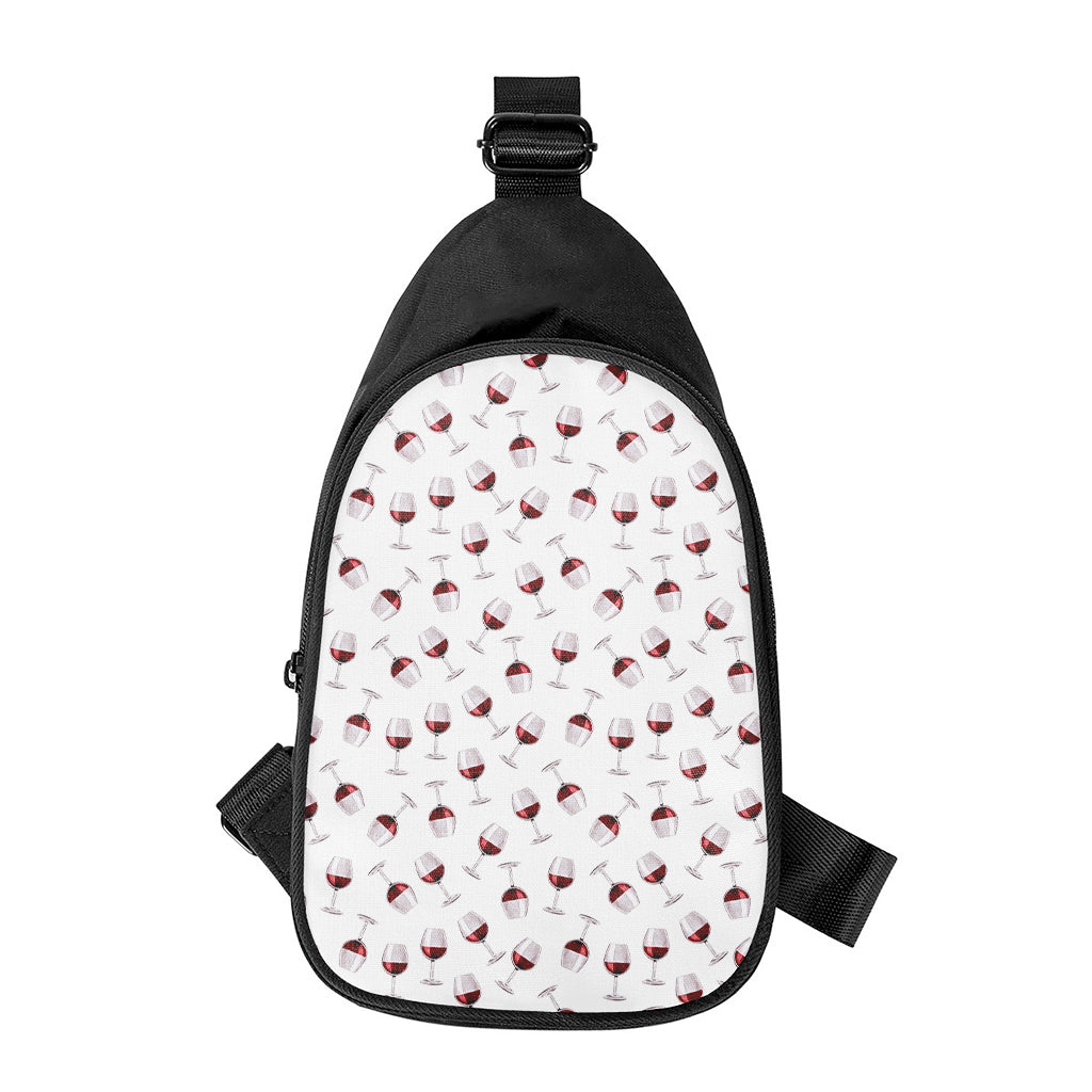 Glasses Of Wine Pattern Print Chest Bag
