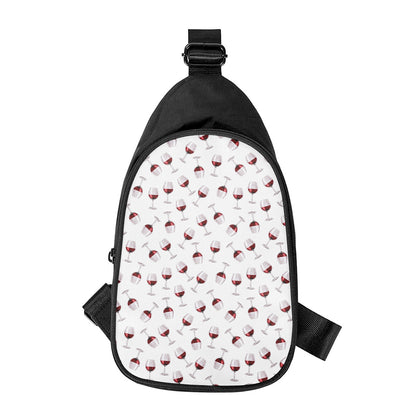 Glasses Of Wine Pattern Print Chest Bag
