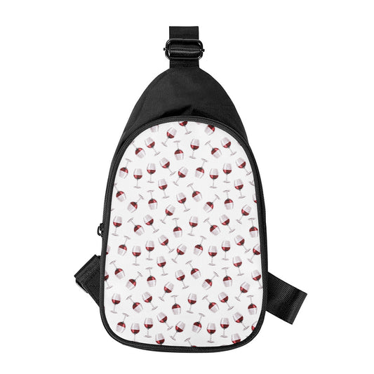 Glasses Of Wine Pattern Print Chest Bag