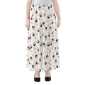 Glasses Of Wine Pattern Print Chiffon Maxi Skirt