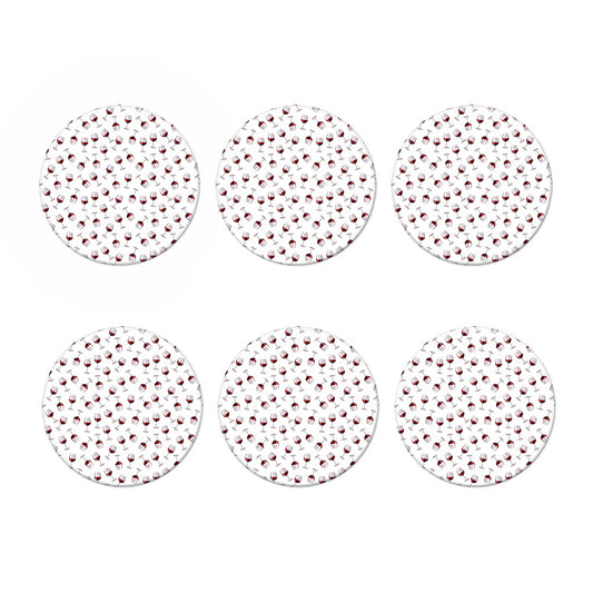 Glasses Of Wine Pattern Print Coaster Set