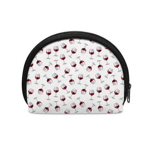 Glasses Of Wine Pattern Print Coin Purse