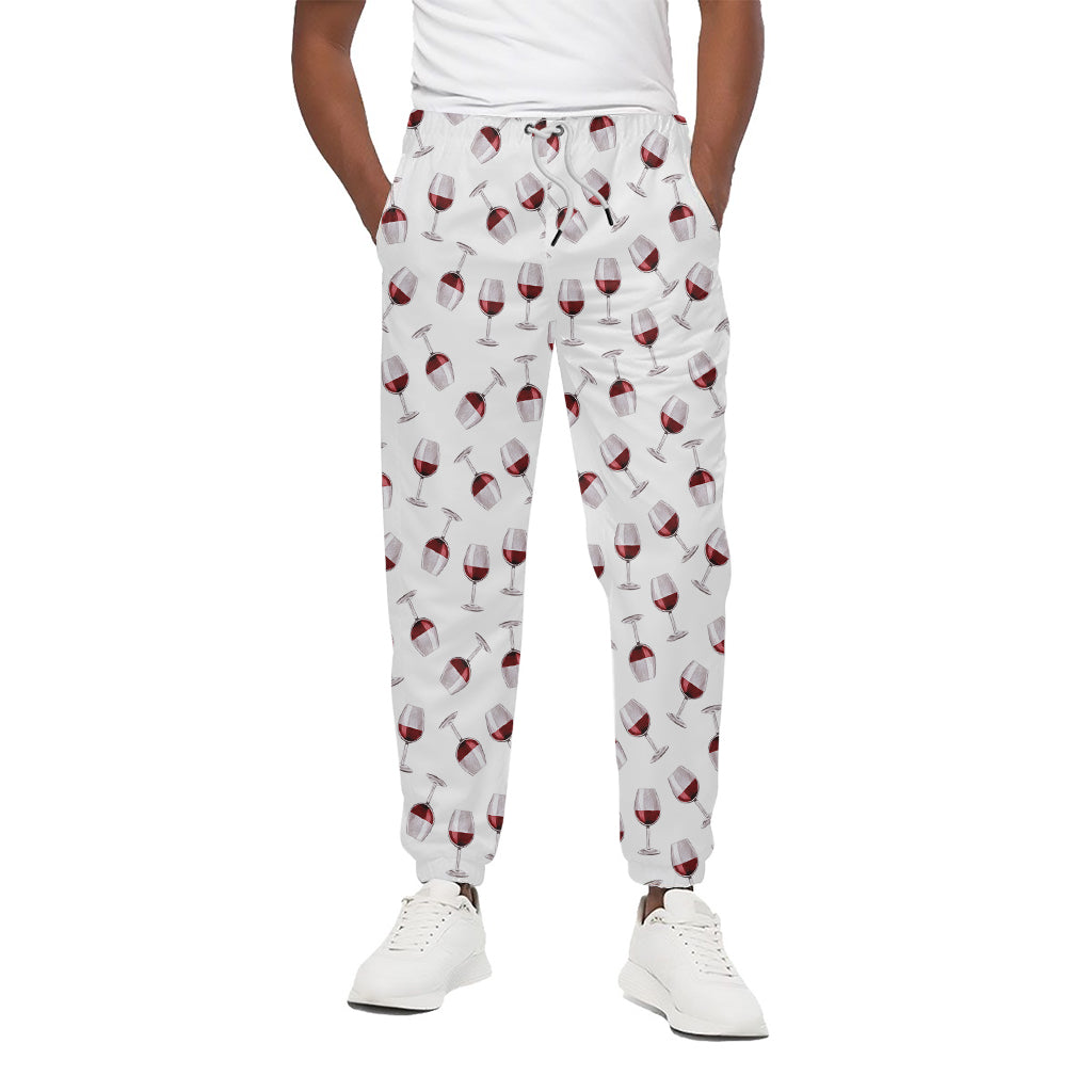 Glasses Of Wine Pattern Print Cotton Pants